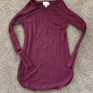 Ruby Moon Maroon Long Sleeve T-Shirt Dress